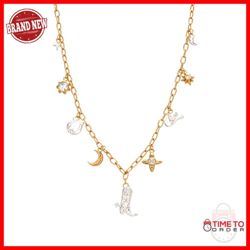 Two Tone Pendant Necklace with 17" Chain and Extender
